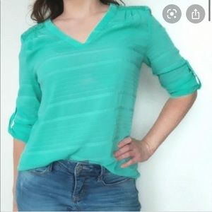 Market & Spruce blouse Mint Green Medium